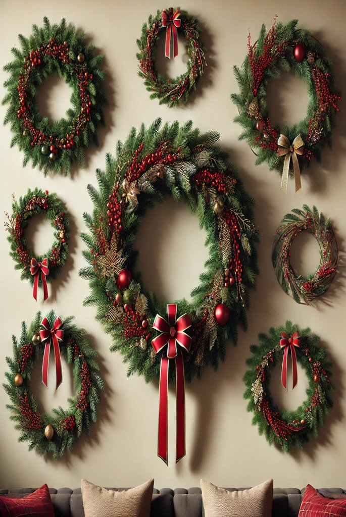 Christmas Wreath Wall Display