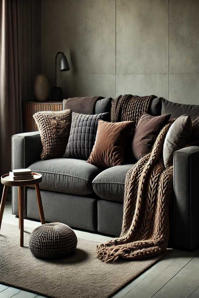 grey brown living room