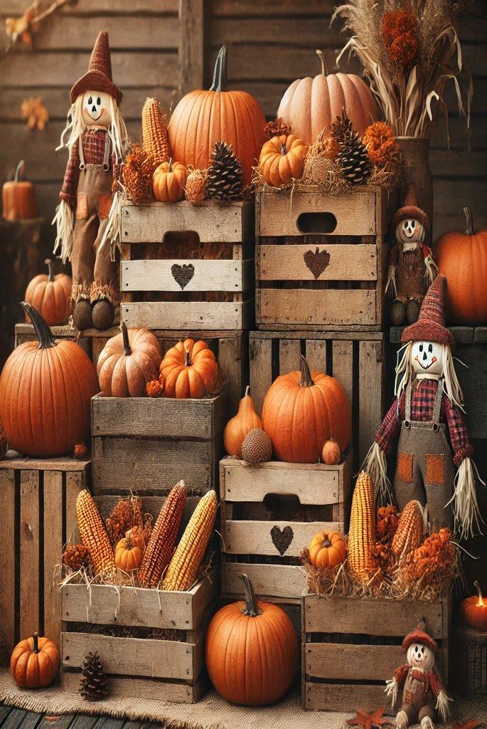 Rustic Pumpkin Crates