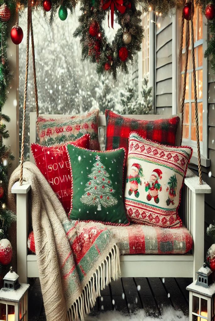 Holiday-Themed Porch Swing Setup