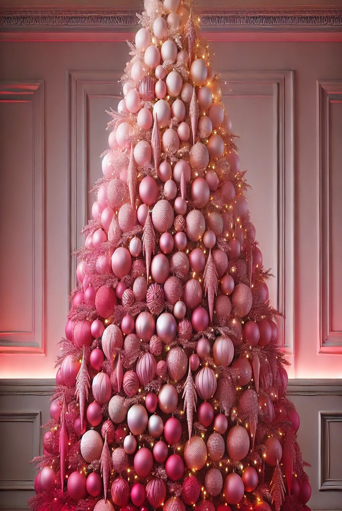 Pink christmas tree decor ideas for living room