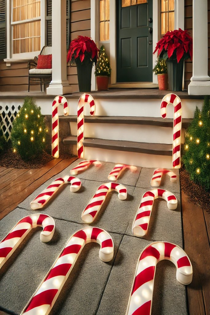 Candy Cane Pathway Markers