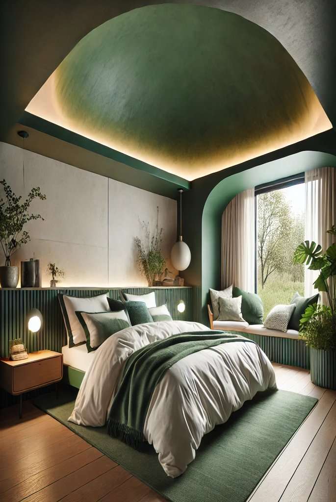 Green Ceiling bedroom