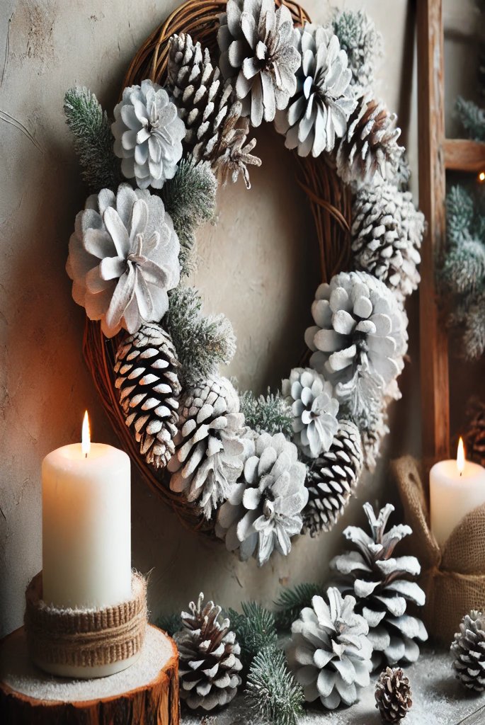 Snow-Covered Pinecone Wall Art