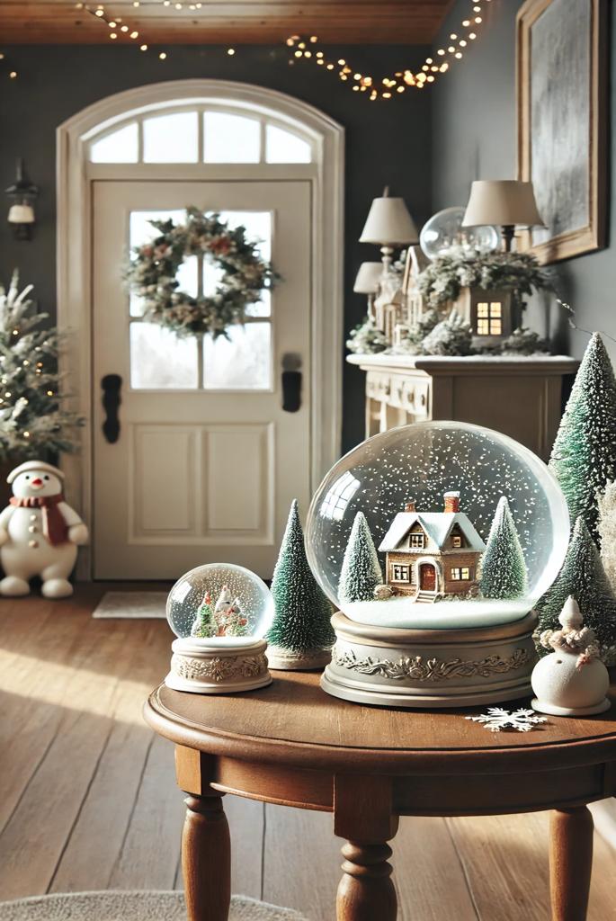 Snow Globes as Entryway Decor