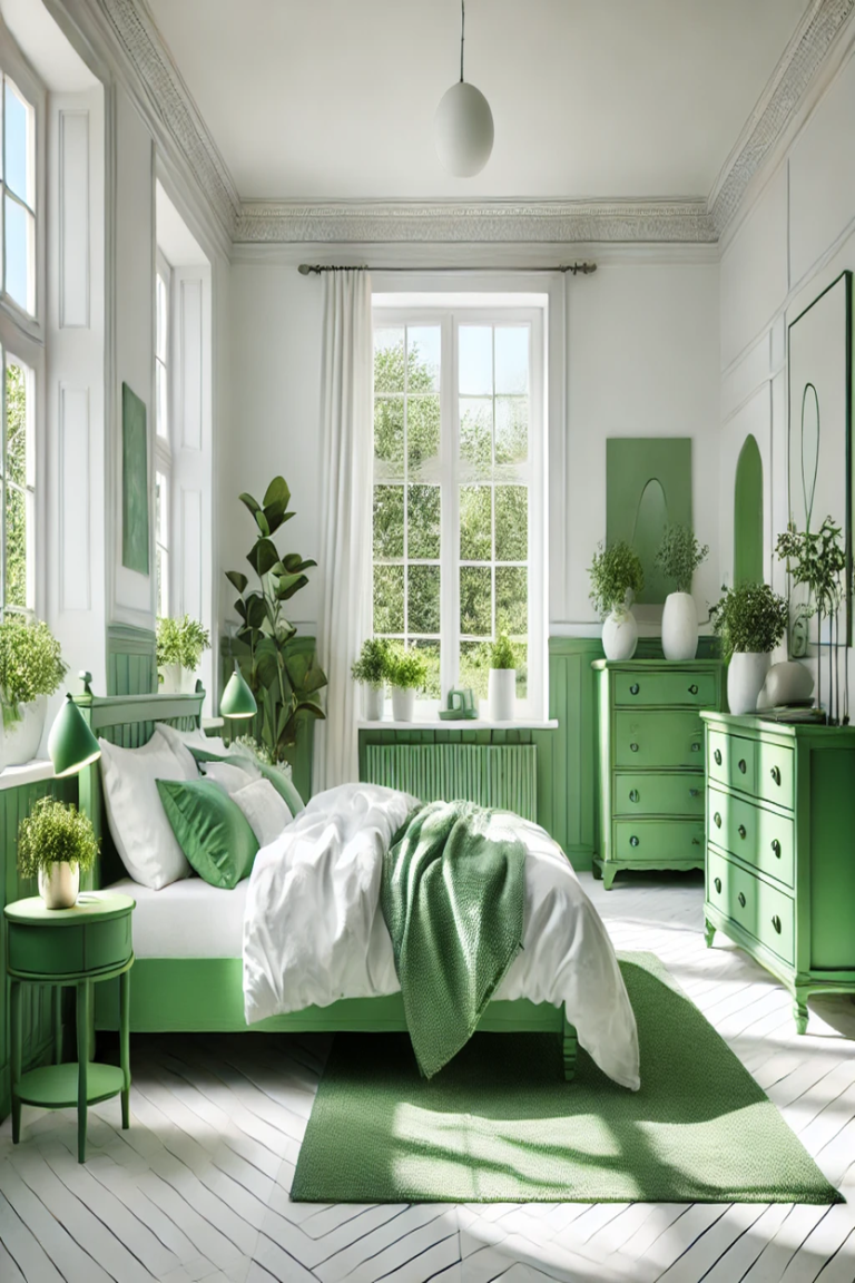15 Stunning Green and White Bedroom Decorating Ideas