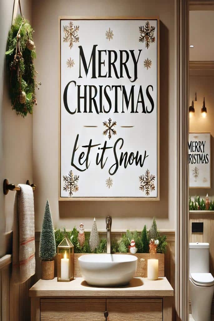 1Christmas Bathroom Signage