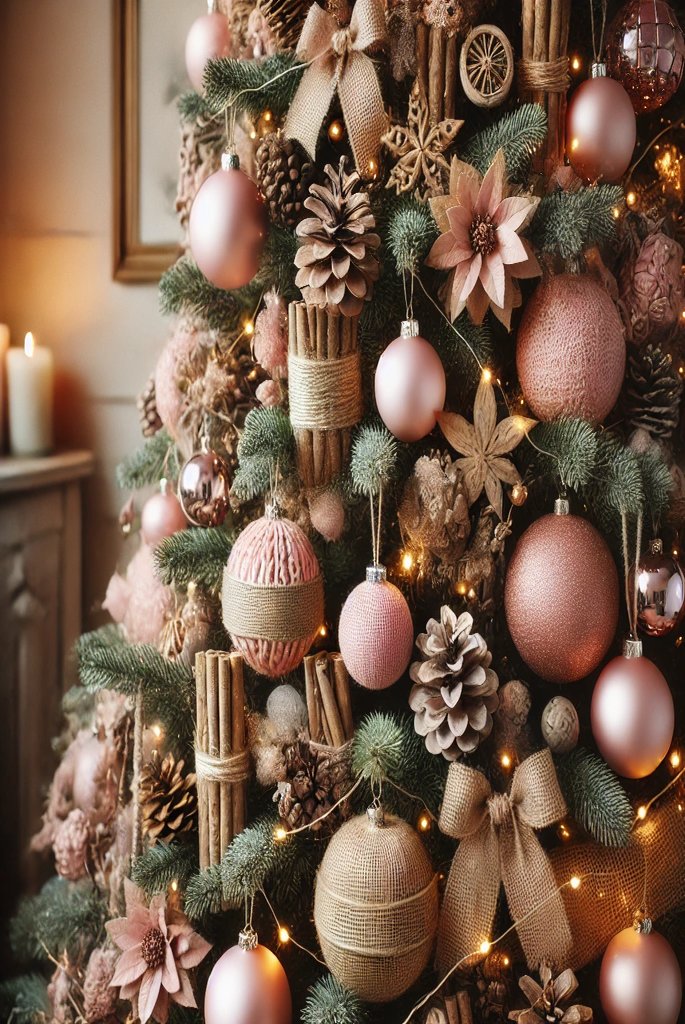 Simple pink christmas tree decor ideas