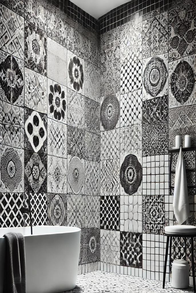 Black and White Mosaic Tiles