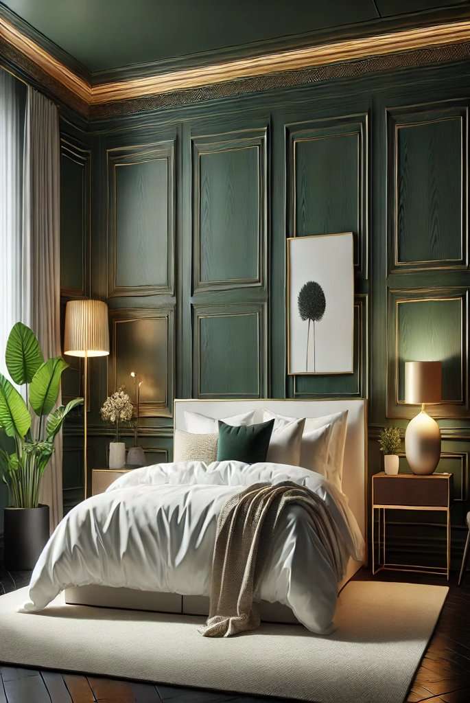 Green Paneling Elegance