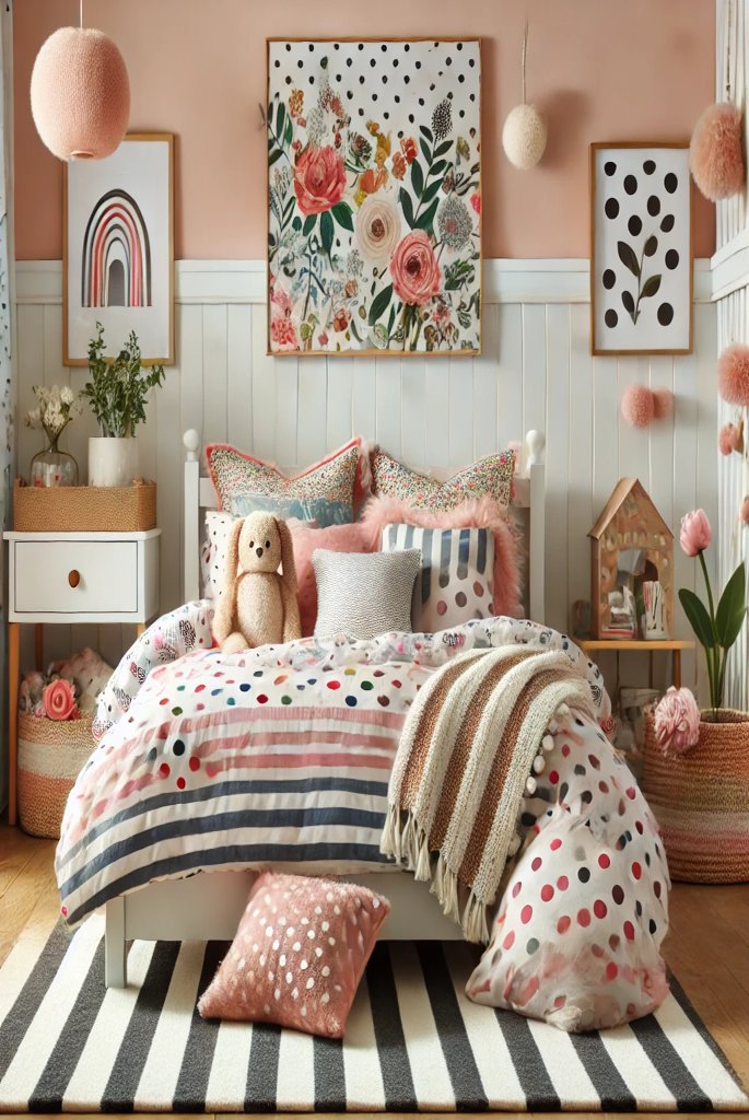 Mix and Match Patterns toddler bedroom