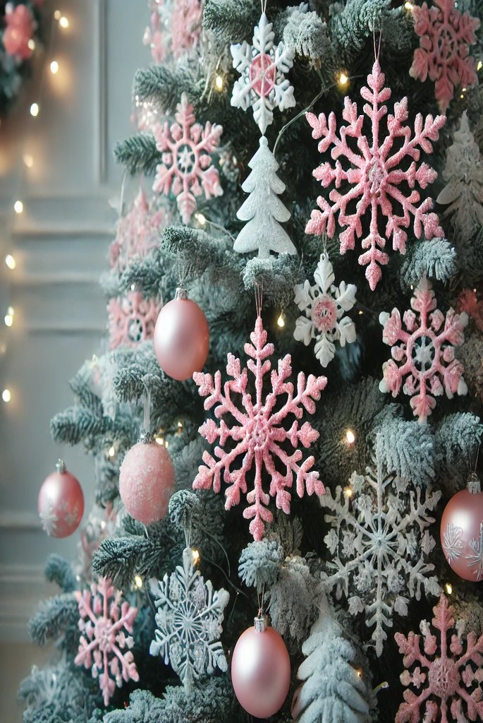 Pink Snowflake Ornaments