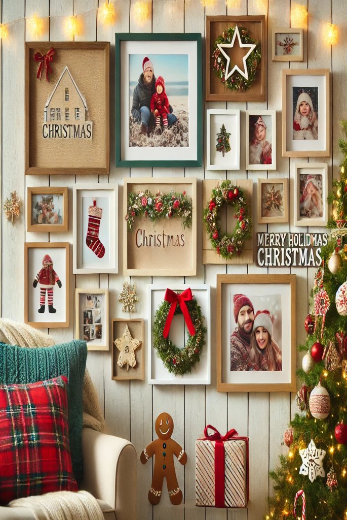 Photo Wall with Christmas Frames