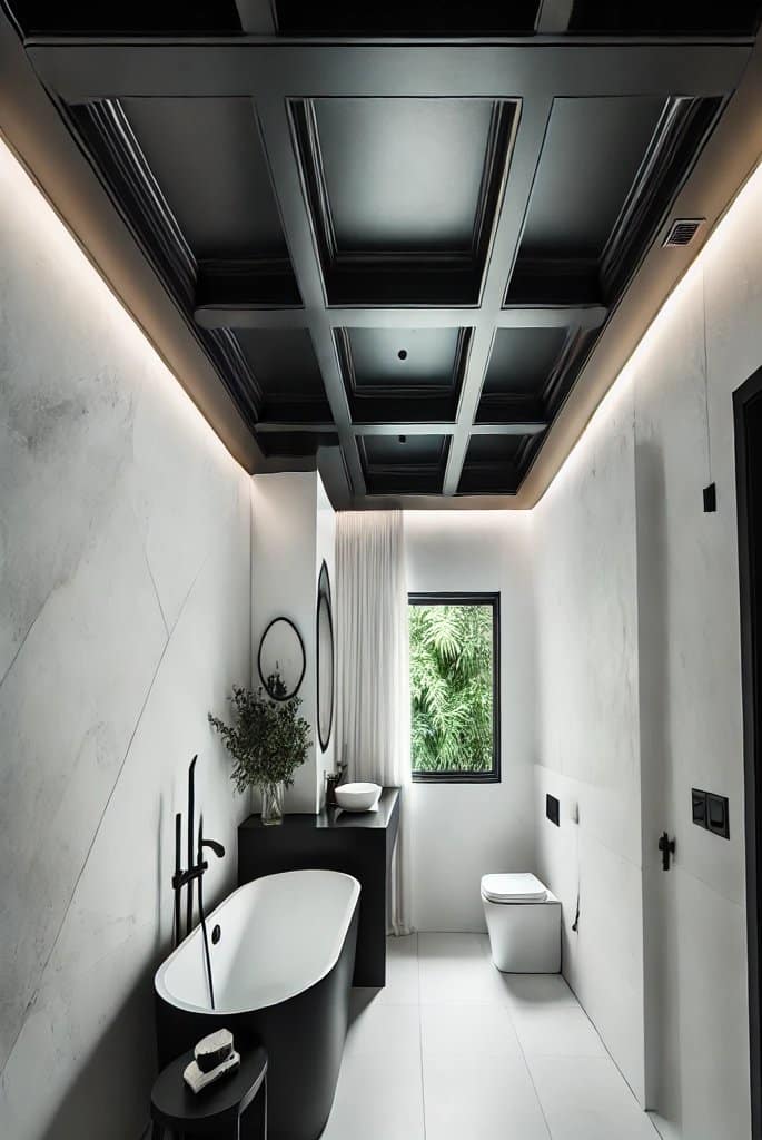 White Walls with Black Ceiling