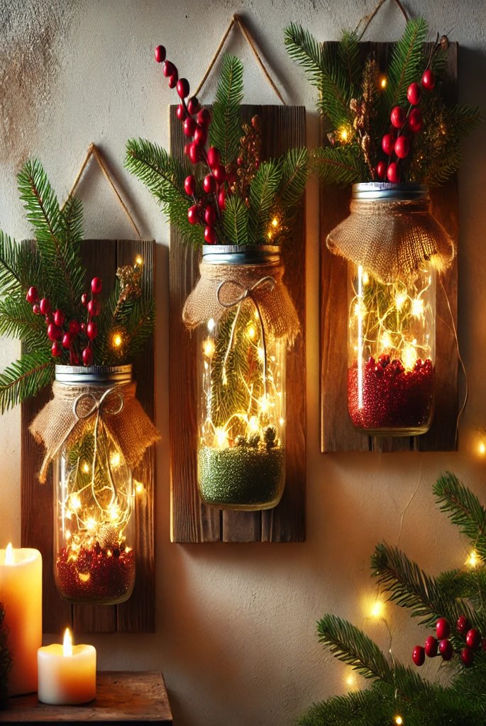 DIY Mason Jar Sconce Wall Art