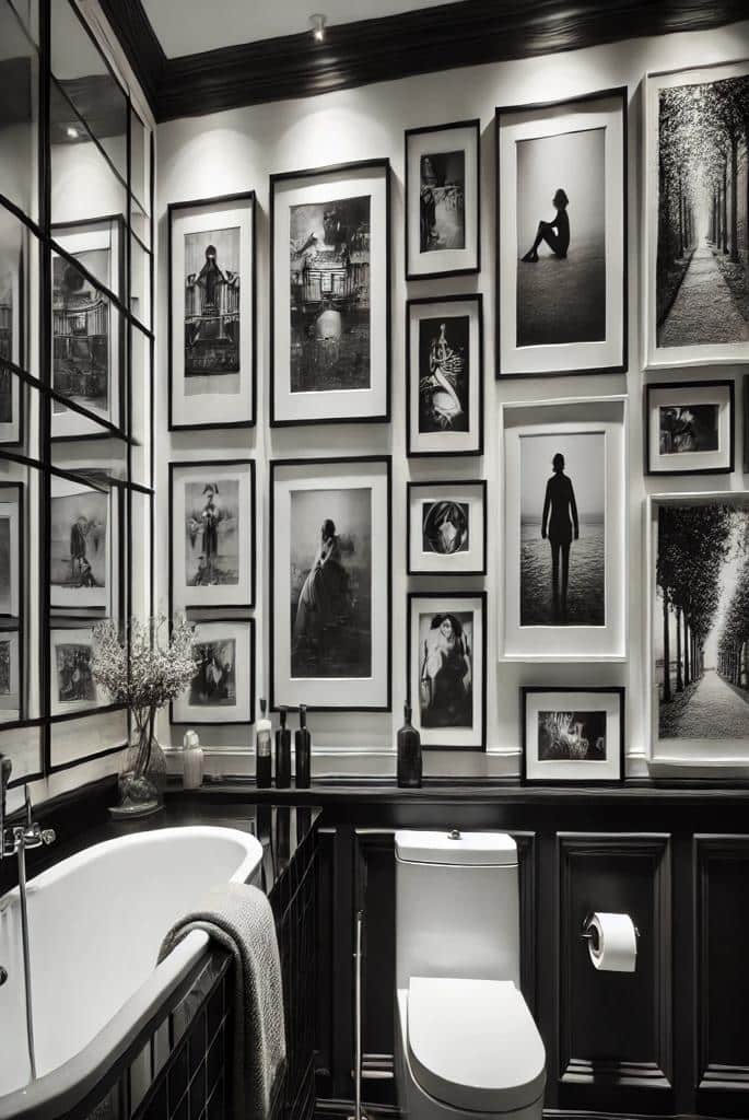 Elegant Black and White Bathroom Photos