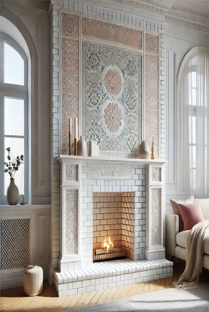 White Brick with Tile Surround