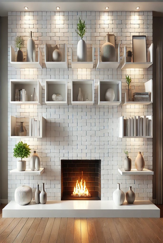 white brick fireplace ideas