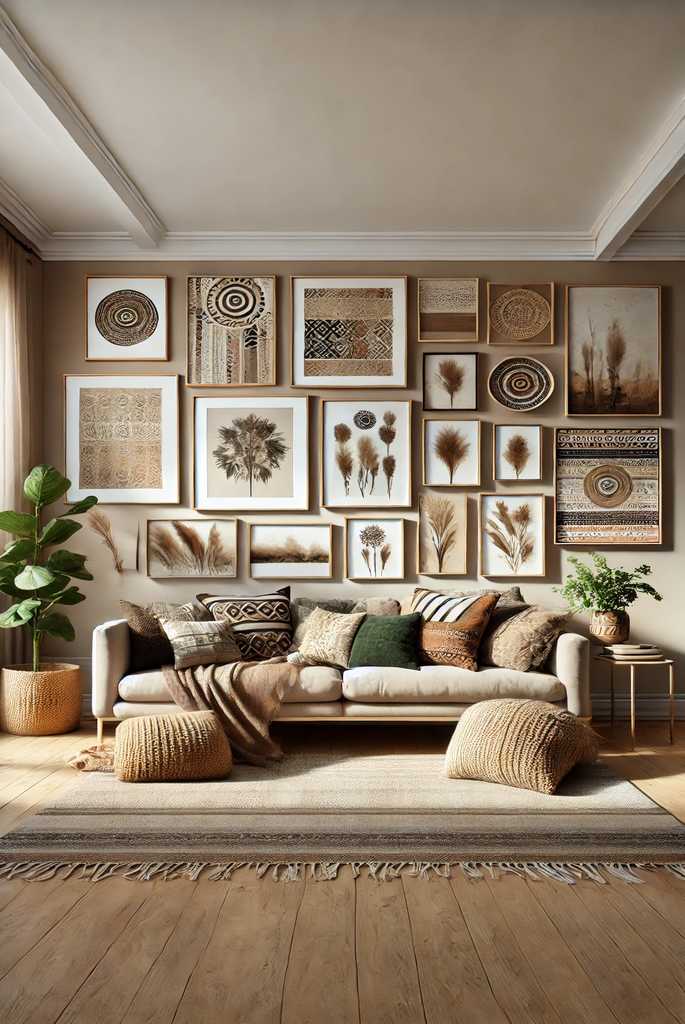 Gallery Wall with Boho Prints