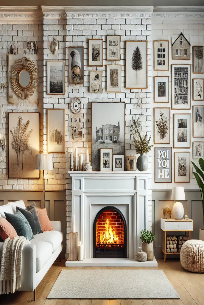 Fireplace with a Gallery Wall