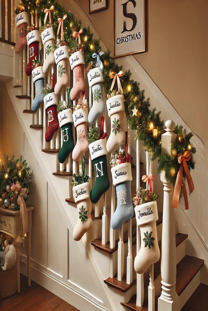 Personalized Stockings on the Railing