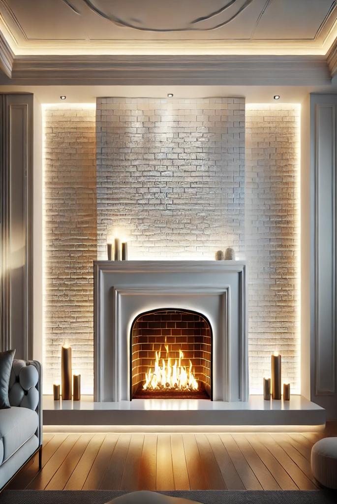 Fireplace with Accent Lighting