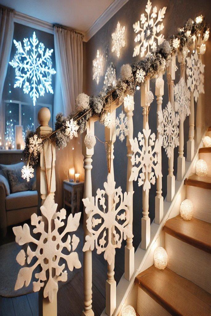 DIY stairs christmas decor