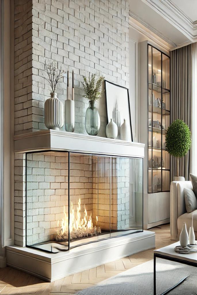 Fireplace with Glass Doors