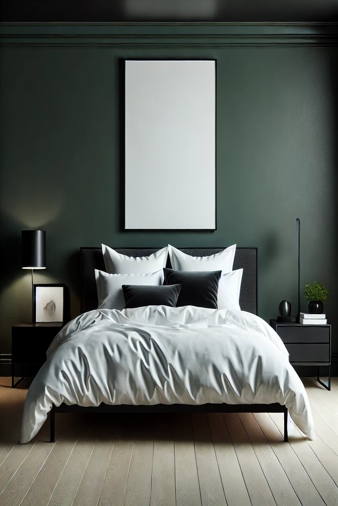 Minimalist Dark Green Room