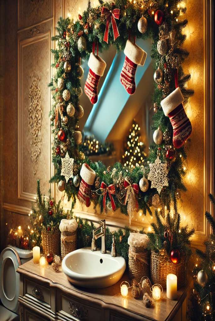 ideas for decorating a bathroom for christmas