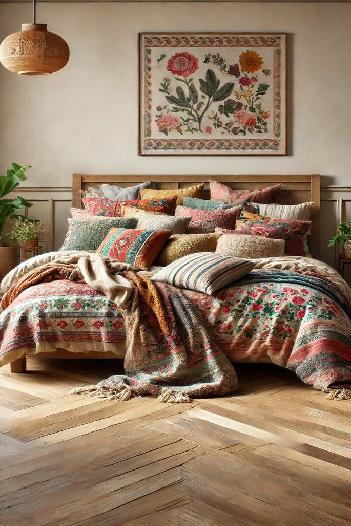 Mismatched Boho Bedding