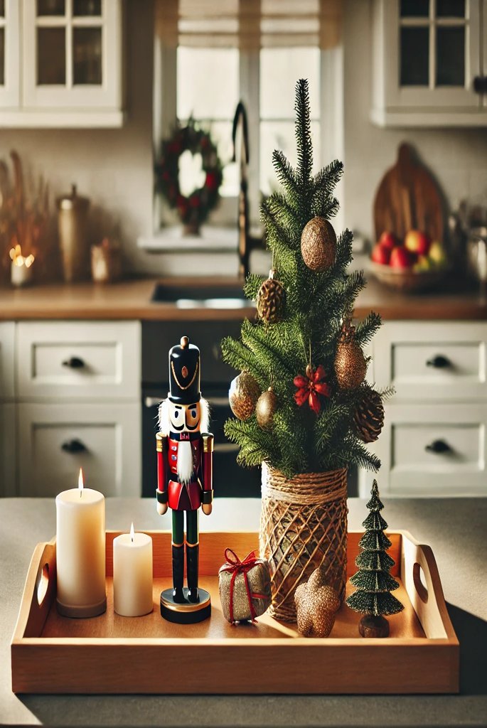 Christmas-Themed Tray Decor