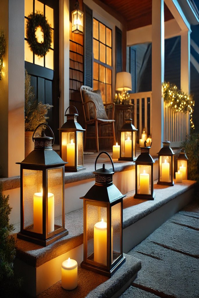 Lanterns with Battery-Operated Candles