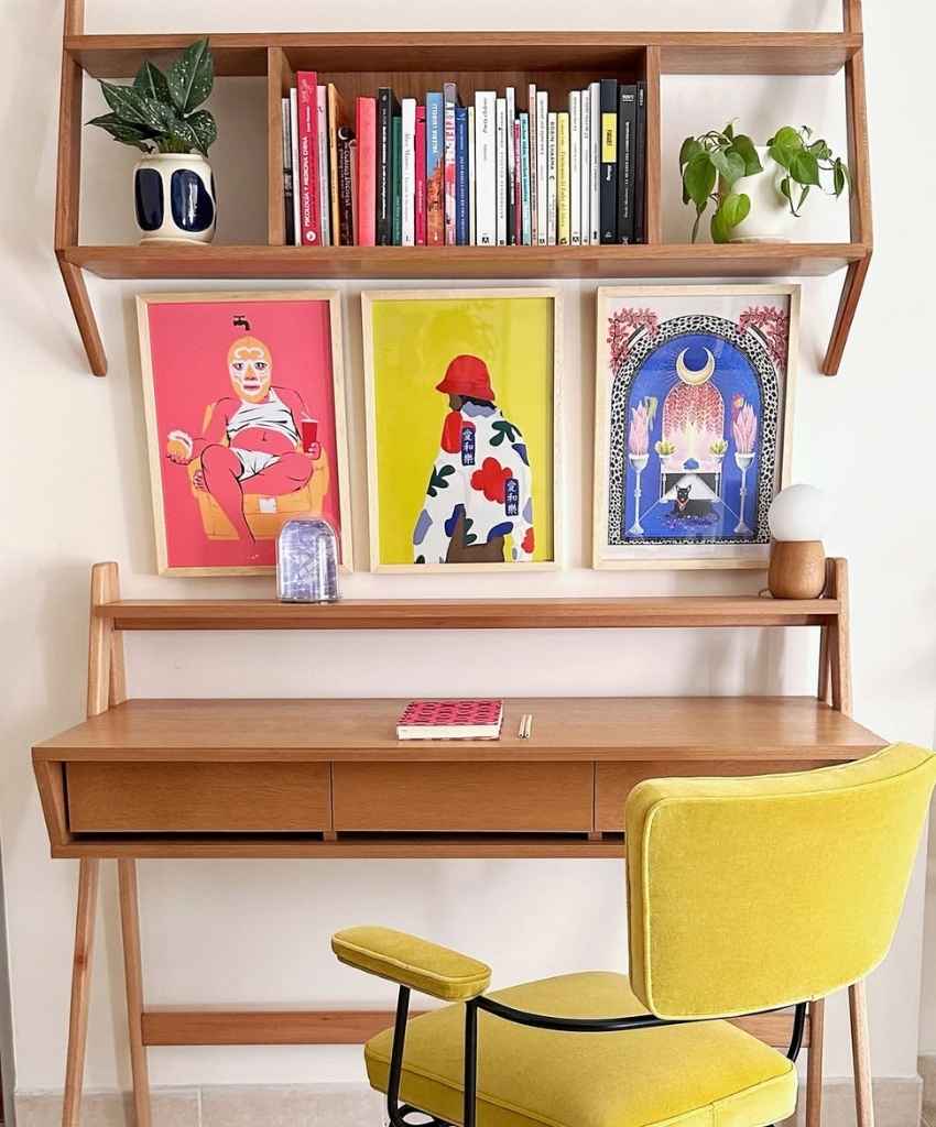 Art-Inspired Modern Desk Setup