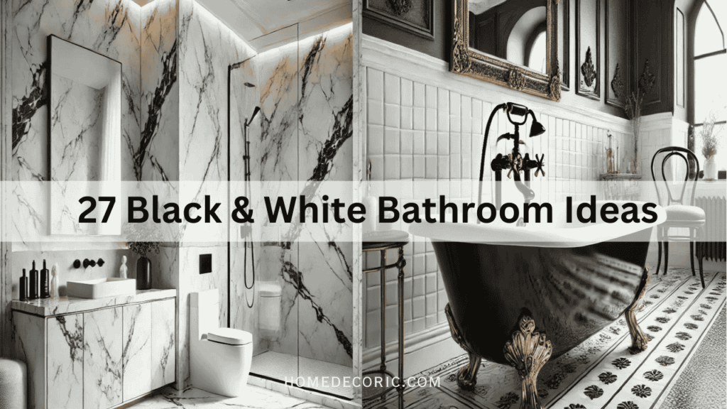 27 Black and White Bathroom Ideas That Are Stylish & Unique