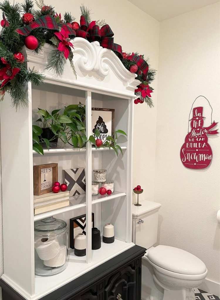 Bold Christmas Bathroom Cabinet