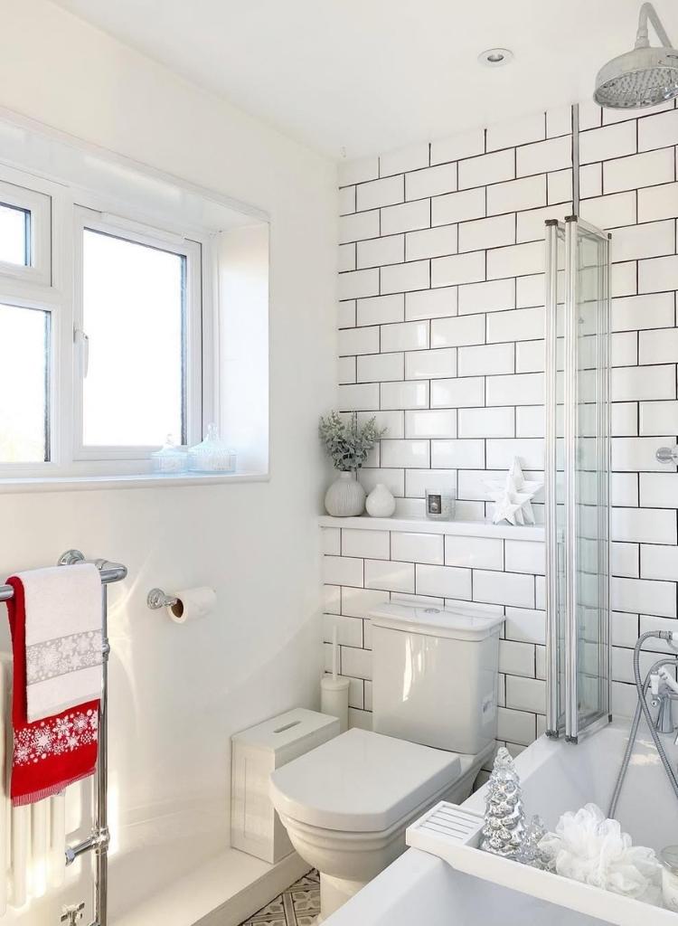 Bright White Christmas Bathroom