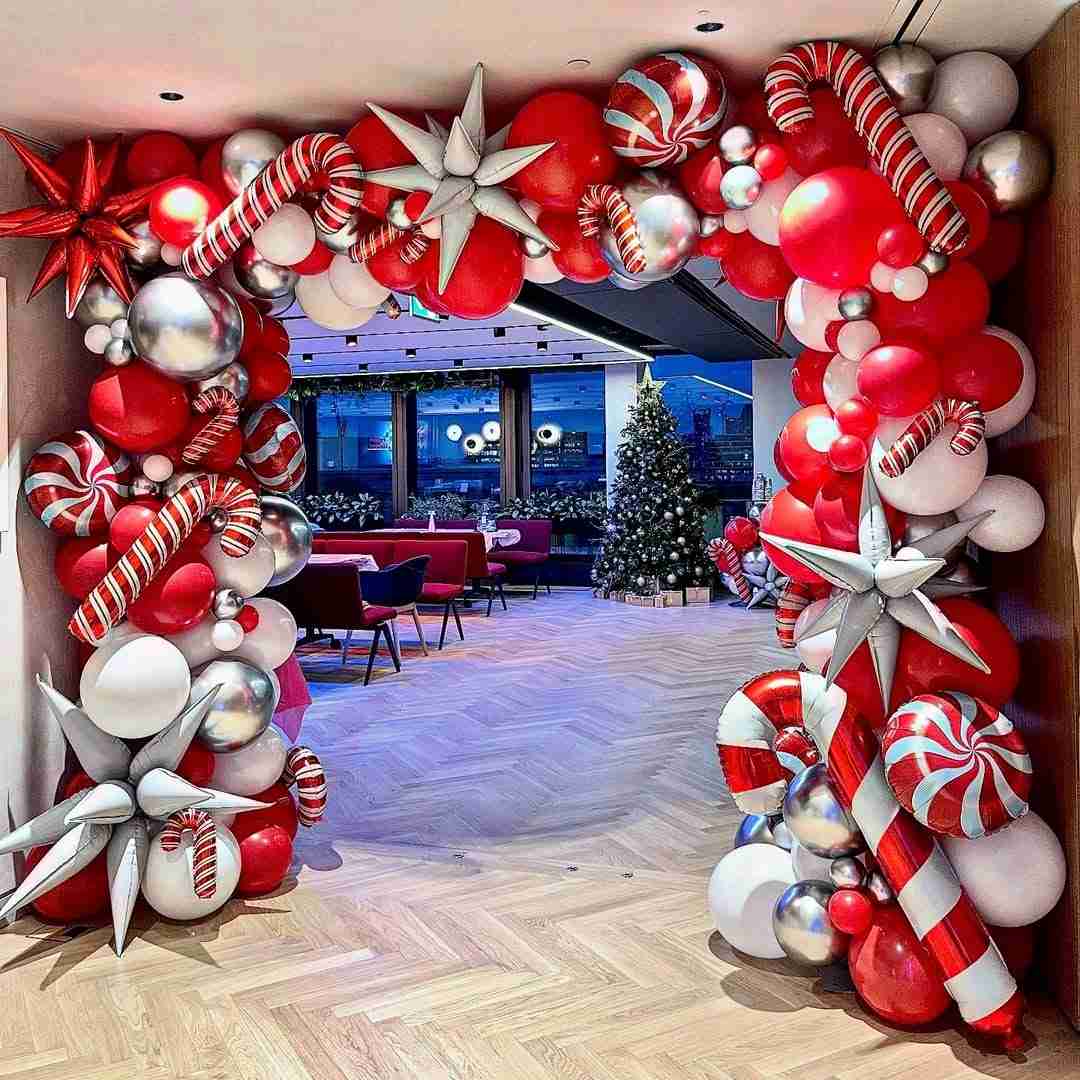 Candy Cane Christmas Balloon Archway