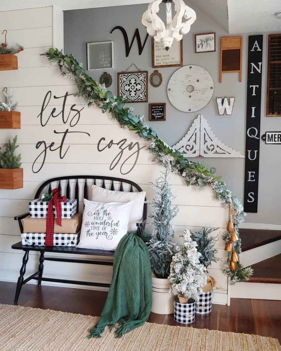 Cozy Gallery Wall & Bench Entry