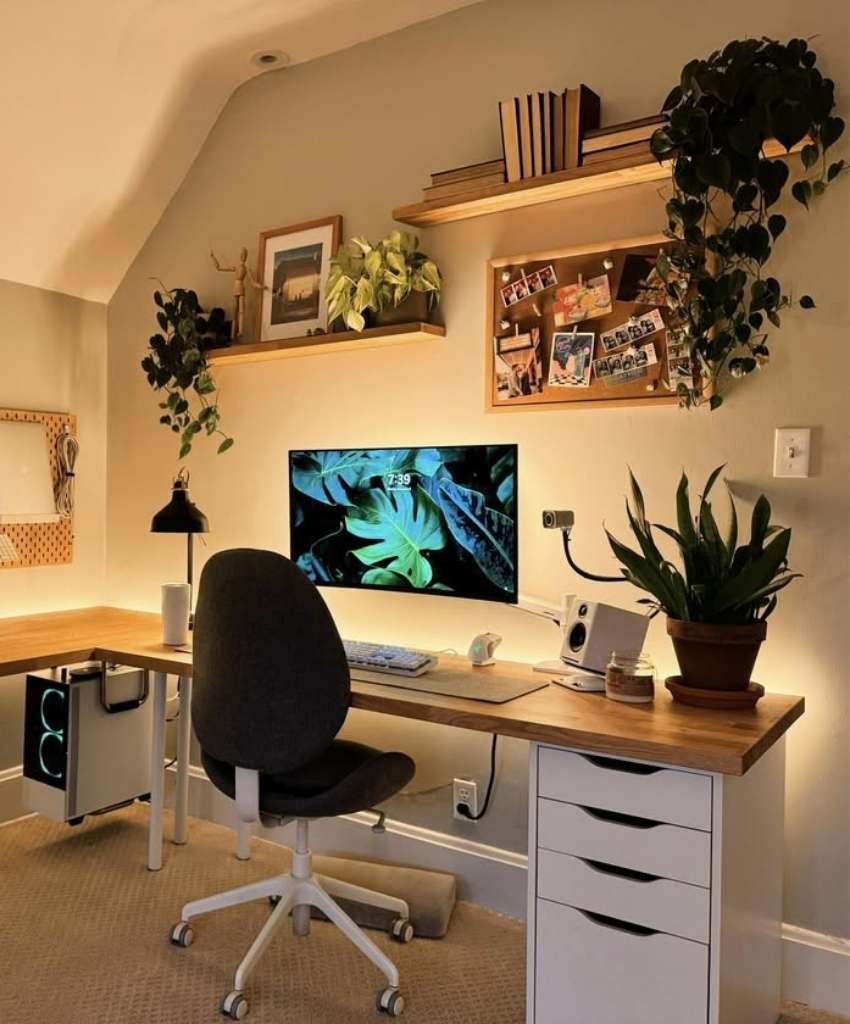 Cozy and Minimalist Home Office Corner