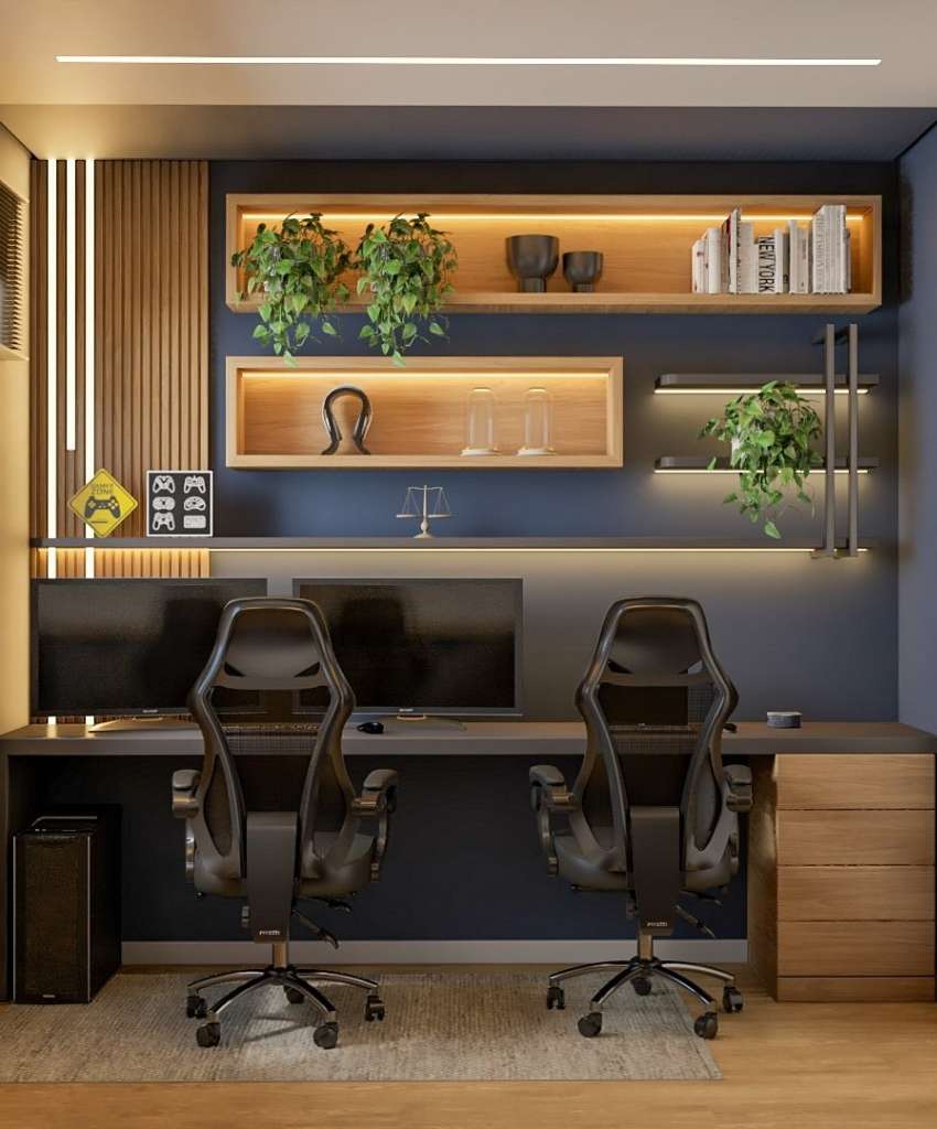 Dual Desk Setup for Collaborative Work