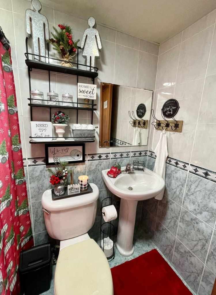 Festive Small Bathroom Setup