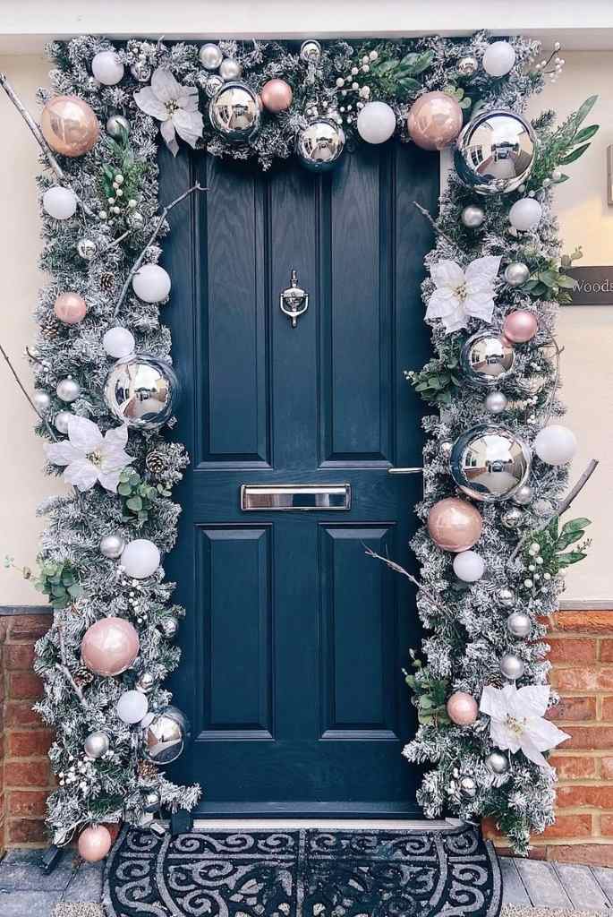 Frosted Rose Gold Christmas Archway