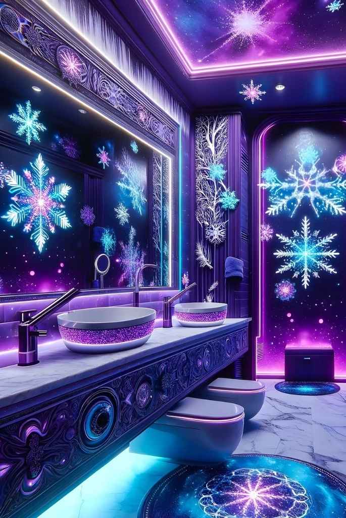 Futuristic Christmas Bathroom Glow
