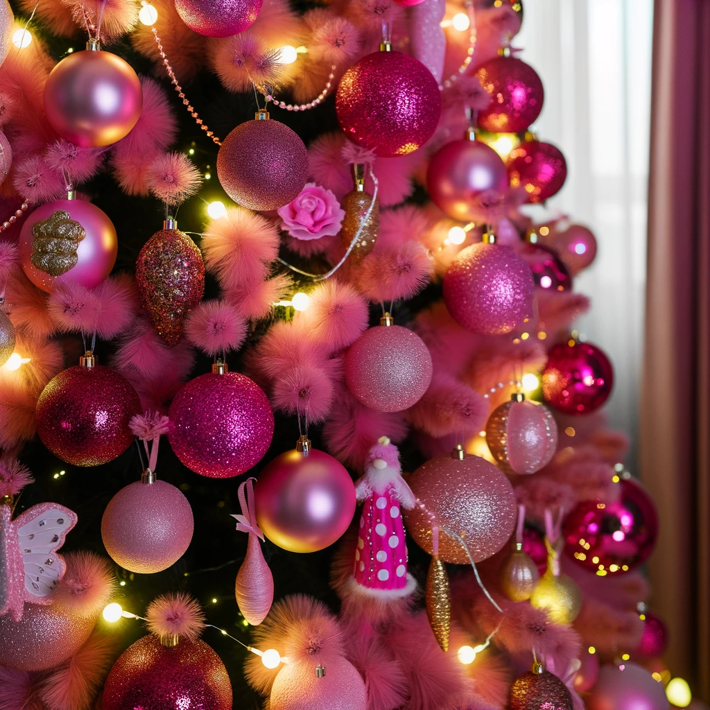 How to decorate a pink christmas tree with lights