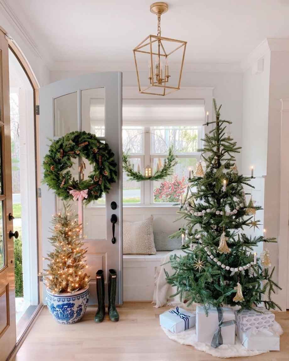 Light-Filled Entry with Natural Holiday Touches