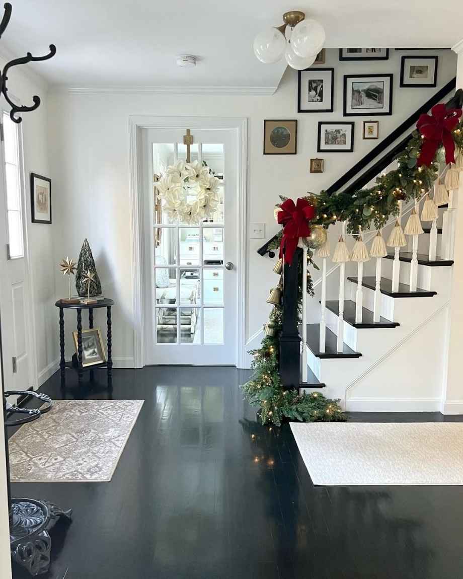 Monochrome Entry with Festive Flair