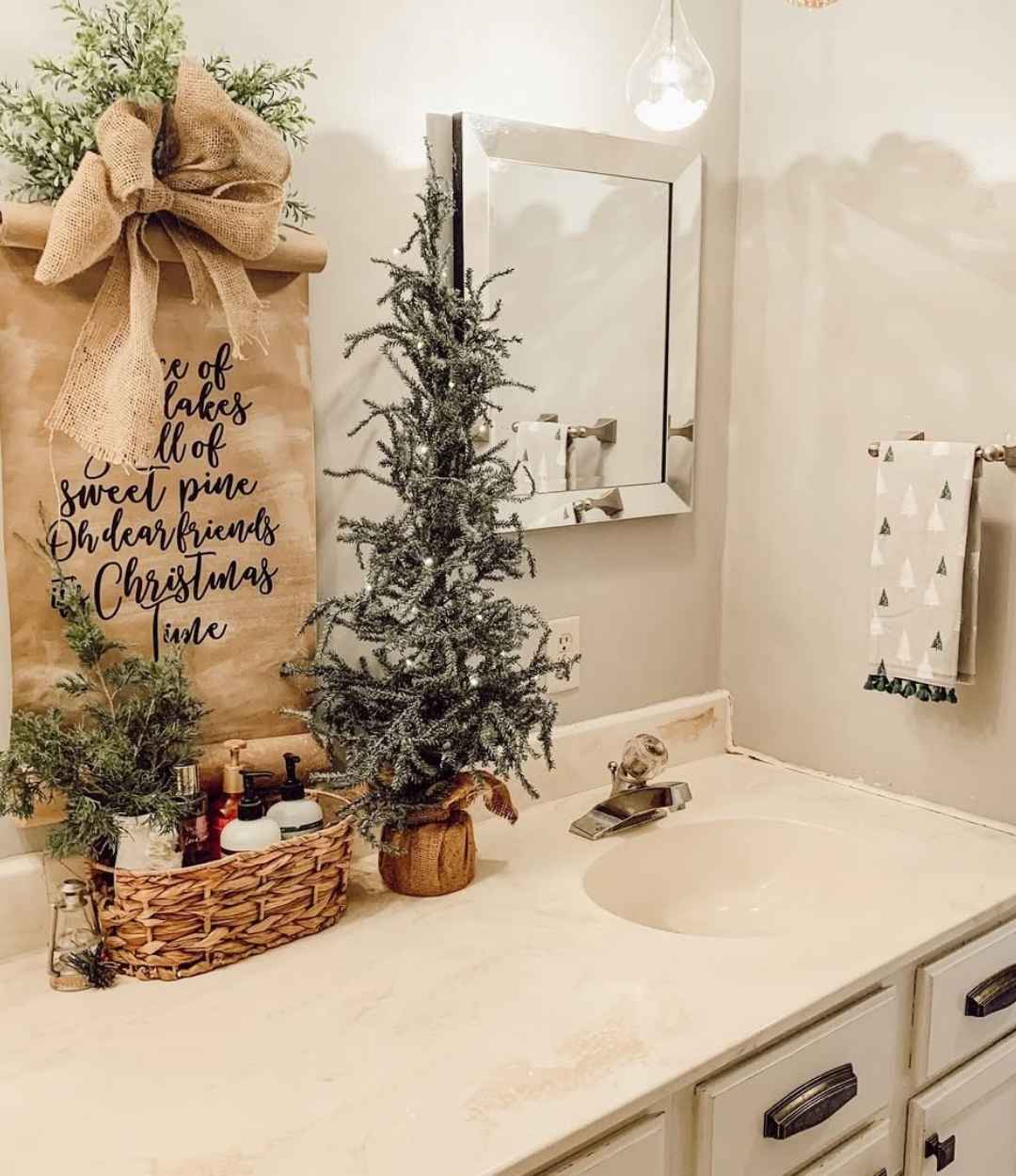 Rustic Christmas Bathroom Vanity