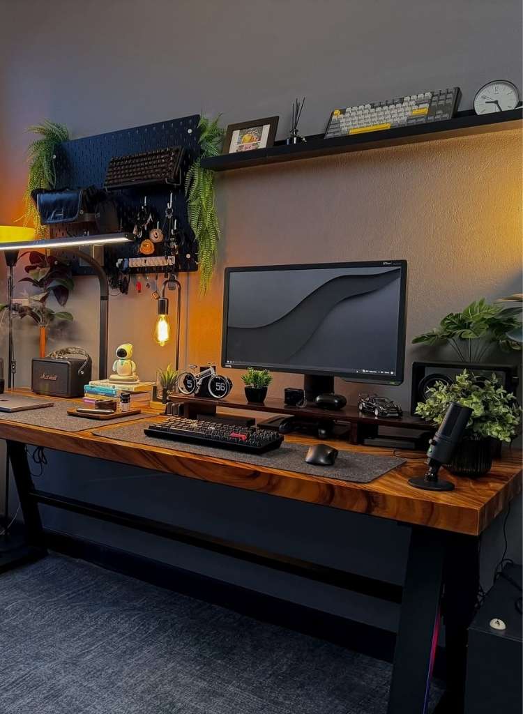 Sleek Home Office with Natural Elements