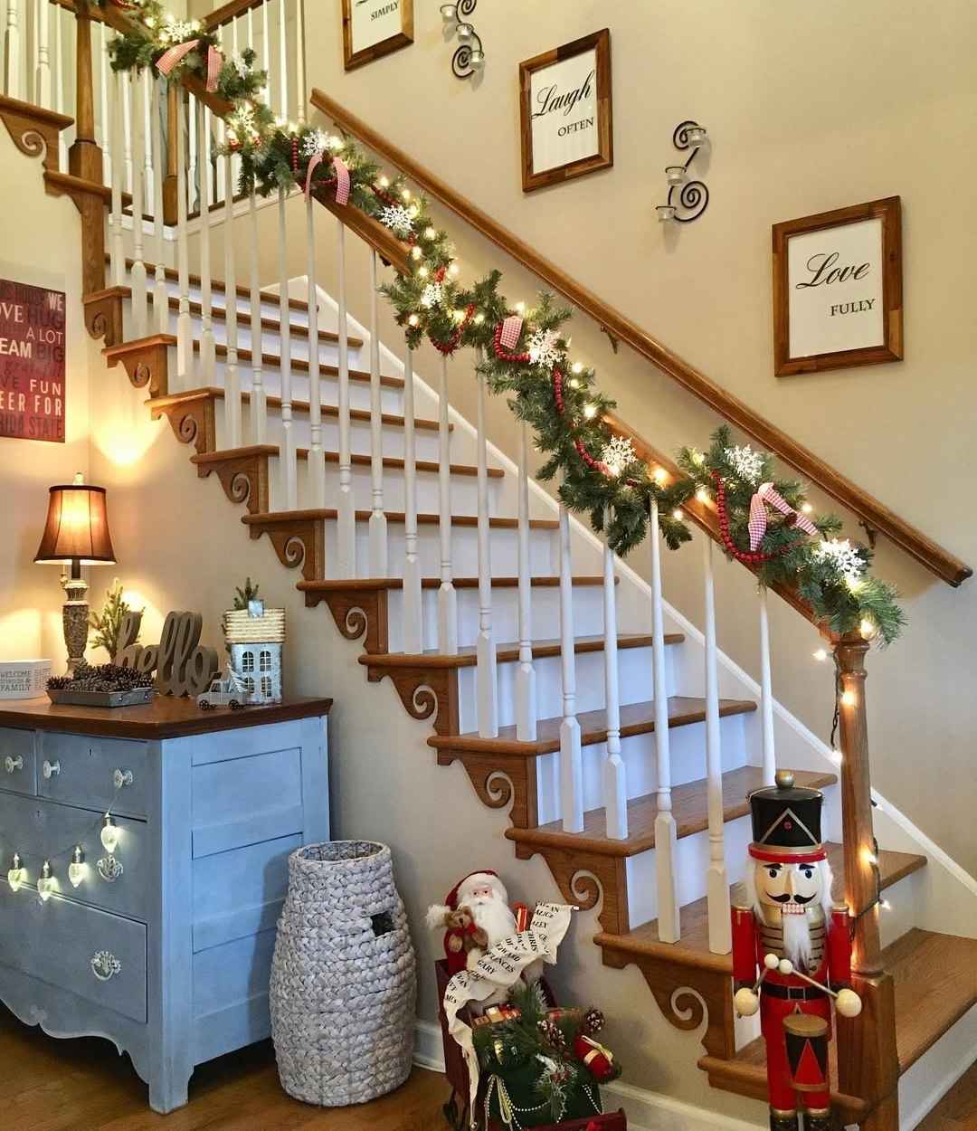 Traditional Stair with Nutcracker Decor